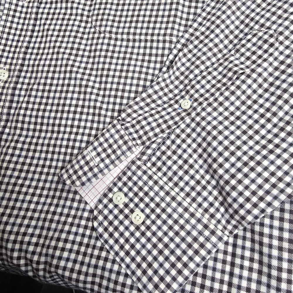 J.McLaughlin Men's XL Brown Blue Plaid 100%Cotton Button Down Pocket Long Sleeve - Picture 8 of 12